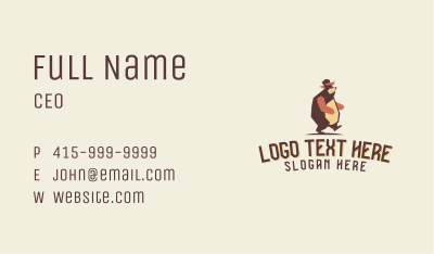 Walking Fat Bear Business Card Image Preview