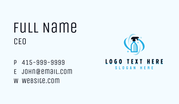 Cleaning Spray Bottle Business Card Design Image Preview