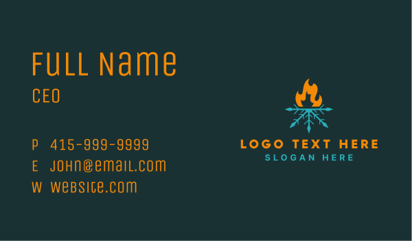 Heating Ice Fire Business Card Design Image Preview