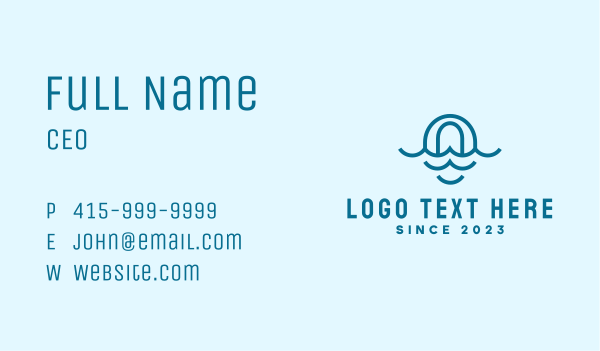 Blue Ocean Letter O Business Card Design Image Preview