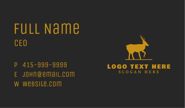 Golden Moose Animal Business Card Design Image Preview