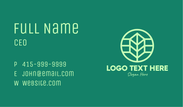 Green Eco Leaf Business Card Design Image Preview