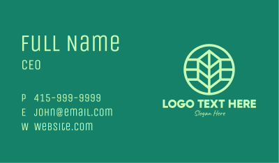 Green Eco Leaf Business Card Image Preview