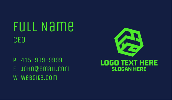 Tech Gaming Cube  Business Card Design Image Preview