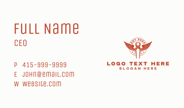 Wings Blacksmith Tong Handyman Business Card Design Image Preview