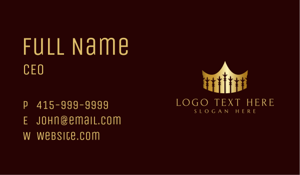 Premium Crown Fence Business Card Design Image Preview