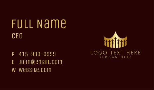 Premium Crown Fence Business Card Design