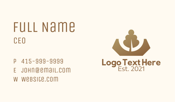Brown Tree Crown  Business Card Design Image Preview