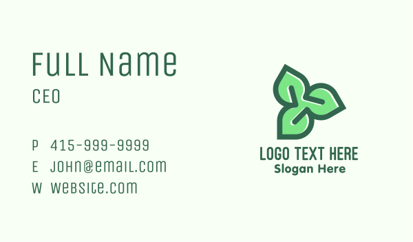 Green Organic Leaves Business Card Design Image Preview