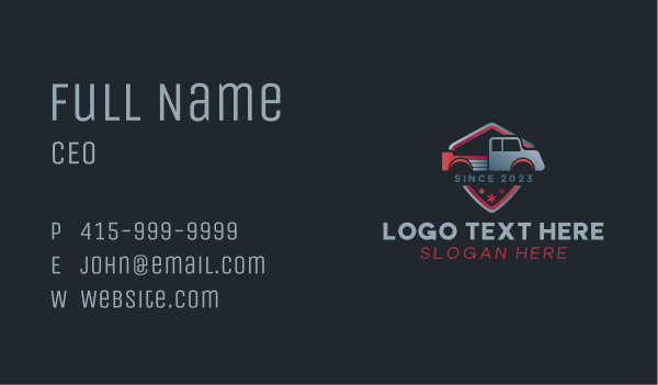 Pickup Shield Car Business Card Design Image Preview