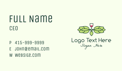  Red Wine Wreath Business Card Image Preview