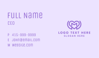 Purple Love Heart Letter M Business Card Image Preview