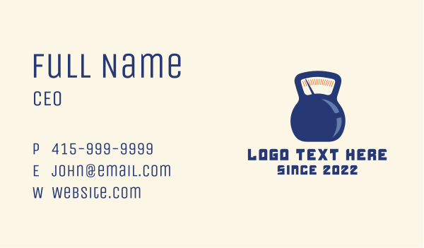 Weight Scale Kettlebell Business Card Design Image Preview