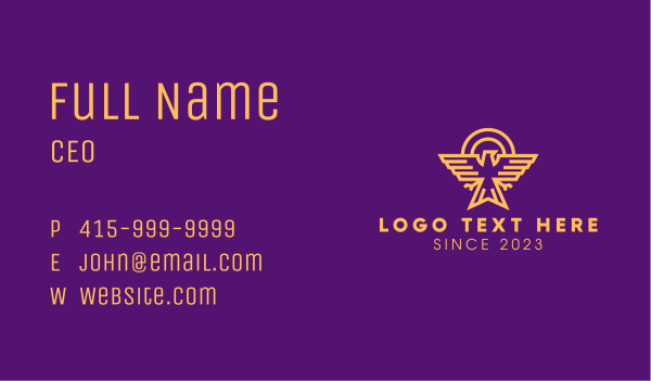 Golden Eagle Crest Business Card Design Image Preview