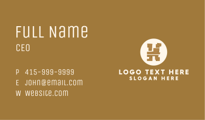 Brown Ethnic Letter H Business Card Image Preview