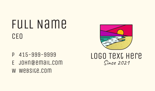 Multicolor Beach Resort  Business Card Design