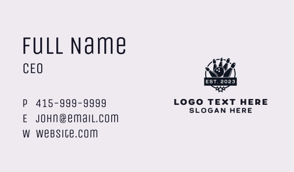 Bowling League Championship Business Card Design Image Preview