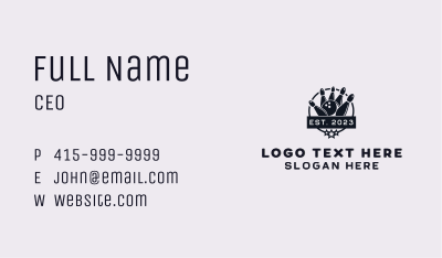Bowling League Championship Business Card Image Preview