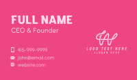 Pink Rabbit Letter W Business Card Design