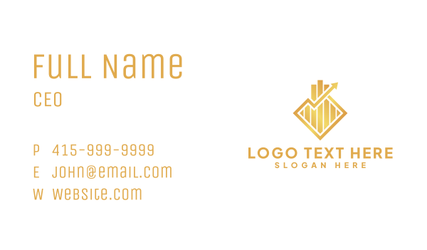 Golden Finance Trading Business Card Design Image Preview