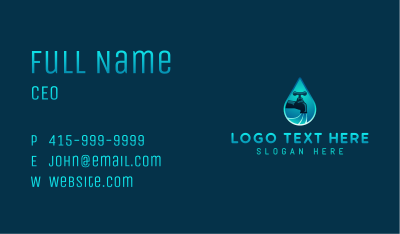 Water Droplet Plumbing Business Card Image Preview