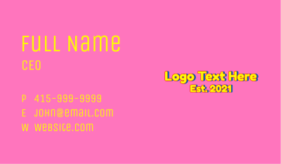 Cartoon Preschool Wordmark Business Card Image Preview