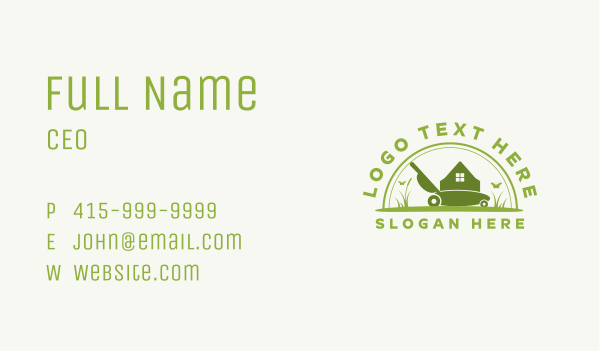Greenhouse Yard Lawn Mower Business Card Design Image Preview