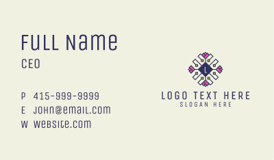 Embroidered Floral Lettermark Business Card Image Preview