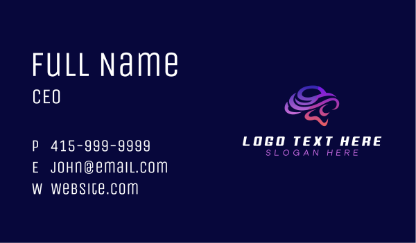 Cyber Brain Software Business Card Design Image Preview