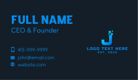 Blue Pixel Letter J Business Card Image Preview