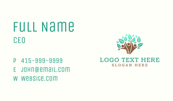 Eco Tree People Business Card Design Image Preview