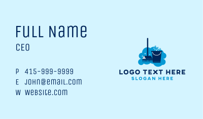 Home Cleaning Bucket Broom Business Card Image Preview