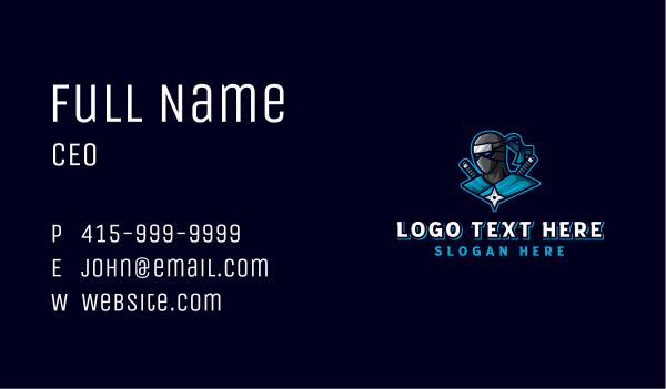 Ninja Gaming Fighter Business Card Design Image Preview