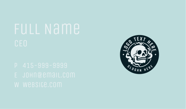 Vaping Smoke Skull Business Card Design Image Preview