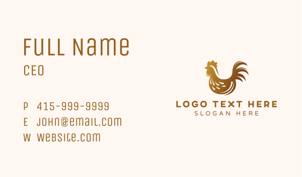 Golden Chicken Bird Business Card Design Image Preview