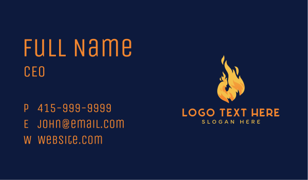 Hot Flame Chicken Business Card Design Image Preview