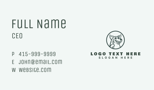 Smiling Dog Toothbrush Business Card Design Image Preview