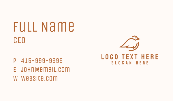 Brown Pigeon Pet Shop  Business Card Design Image Preview