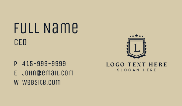 Academy Shield Stars Lettermark Business Card Design Image Preview