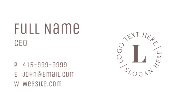 Serif Round Letter Business Card Design Image Preview
