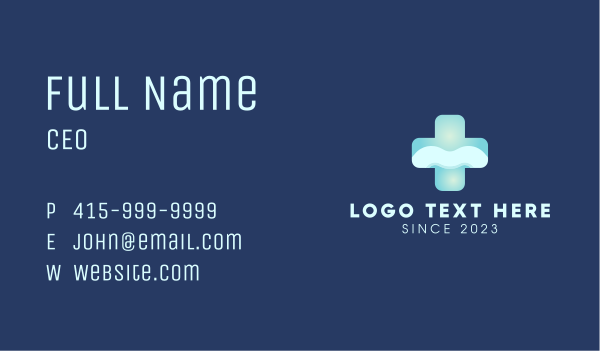 Blue Green Medical Cross Letter M Business Card Design Image Preview