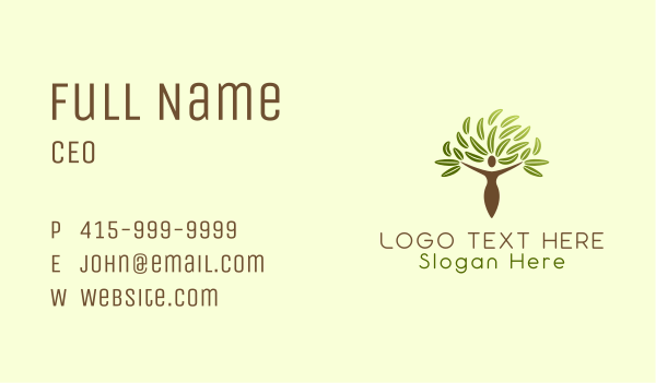 Eco Friendly Human Tree Business Card Design Image Preview