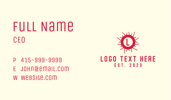 Red Virus Lettermark Business Card Design Image Preview