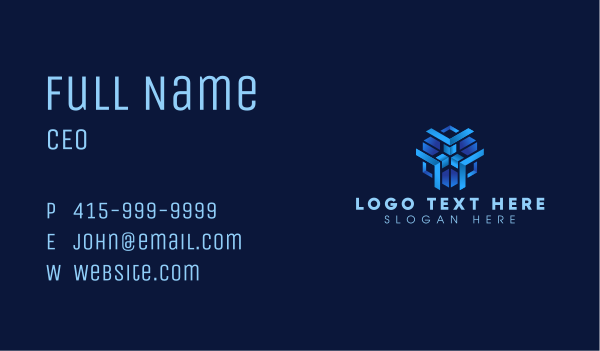 Tech Data Cube Business Card Design Image Preview