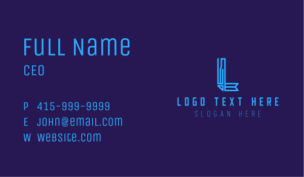 Tech Letter L  Business Card Design Image Preview