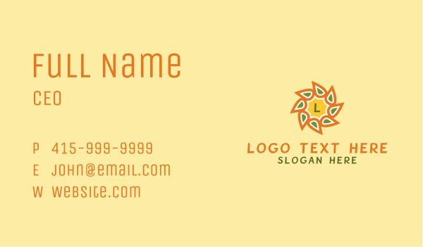 Sunflower Nature Wellness Business Card Design Image Preview