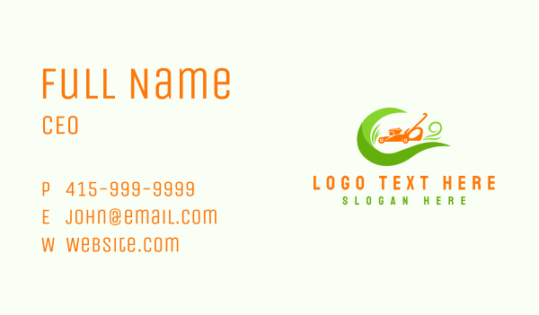 Lawn Mower Grass Business Card Design Image Preview