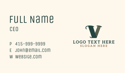 Professional Brand Letter V Business Card Image Preview