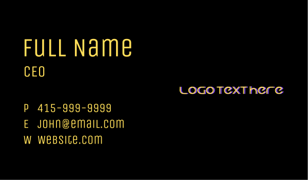 Simple Static Wordmark Business Card Design Image Preview