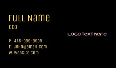 Simple Static Wordmark Business Card Image Preview